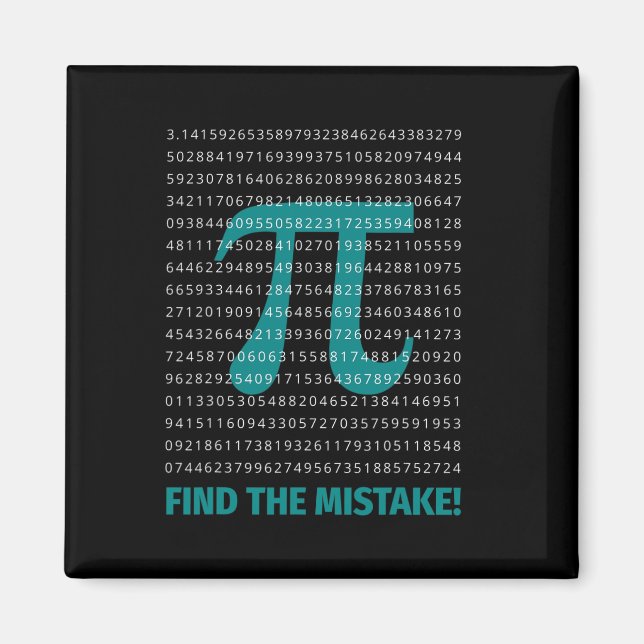 Aimant Numéro Pi Math Dire Avec Numéro Pi Trouver La Mist (Devant)