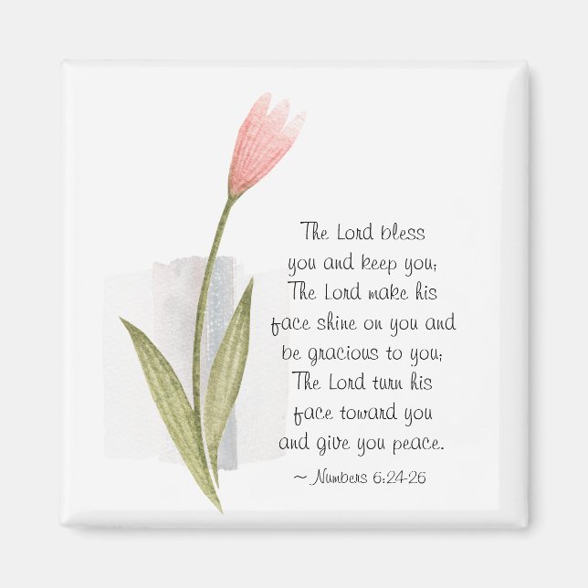 Aimant Numéros 6:24-26 Le Seigneur vous bénisse et vous g (Devant)