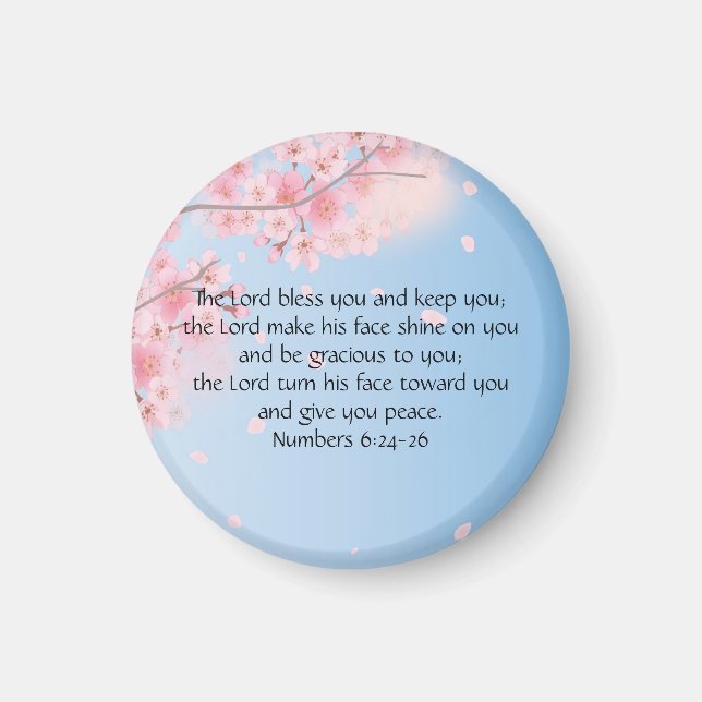 Aimant Numéros 6:24-26 Le Seigneur vous bénisse et vous g (Devant)