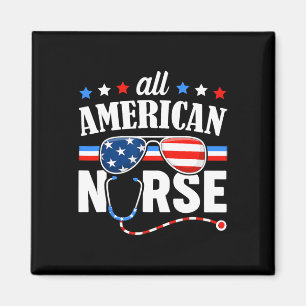 Aimant Nurs du drapeau américain de l'infirmière 4 juille