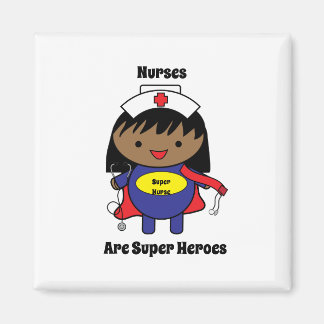 Aimant Nurse Black Kawaii Super Hero Personnaliser