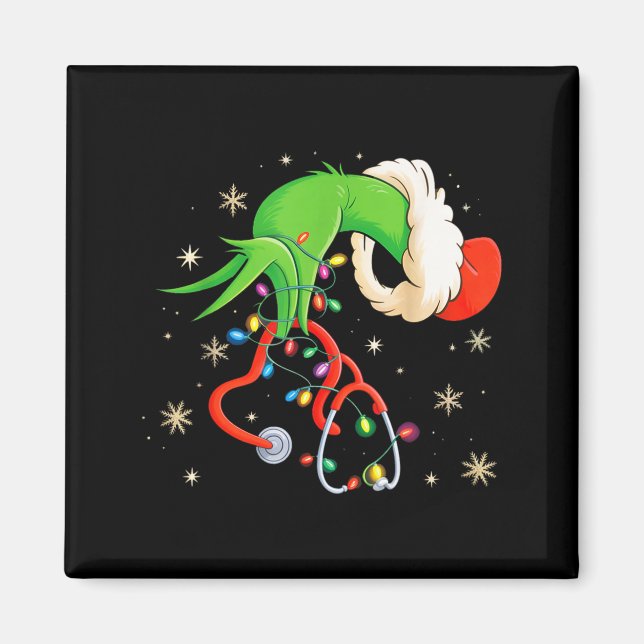 Aimant Nurse Christmas Stethoscope Nurses Xmas Santa Wome (Devant)