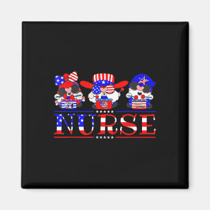 Aimant Nurse Gnomies 4 juillet Mignon Gnome Infirmière RN