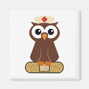 Aimant Nurse Owl (w/bandaid)