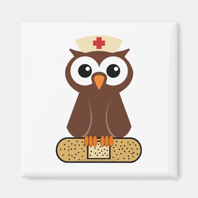 Aimant Nurse Owl (w/bandaid) (Devant)