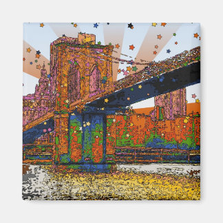 Aimant NYC psychédélique : pont Brooklyn #1