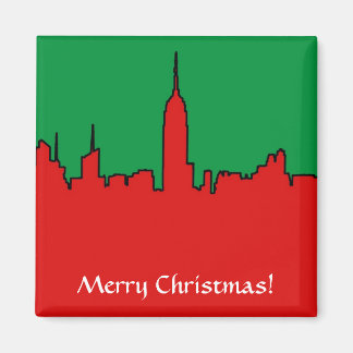 Aimant NYC Skyline: ESB Christmas Silhouette