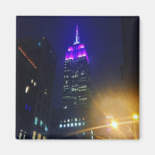 Aimant NYC Skyscraper Purple Empire State Building Nuit
