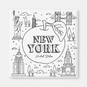 Aimant NYE New York Vacances Souvenirs NYC Cadeau