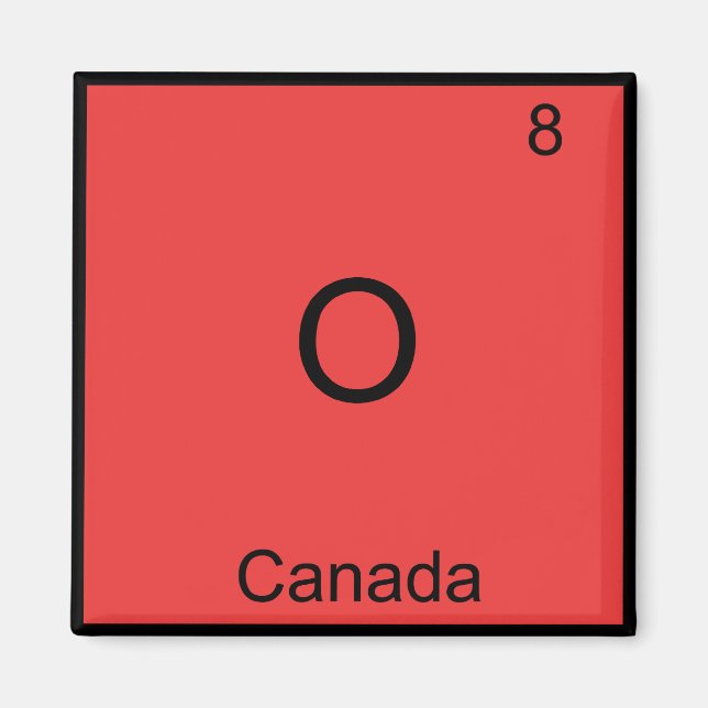 Aimant O - Canada Symbole d'élément de chimie Drôle (Devant)