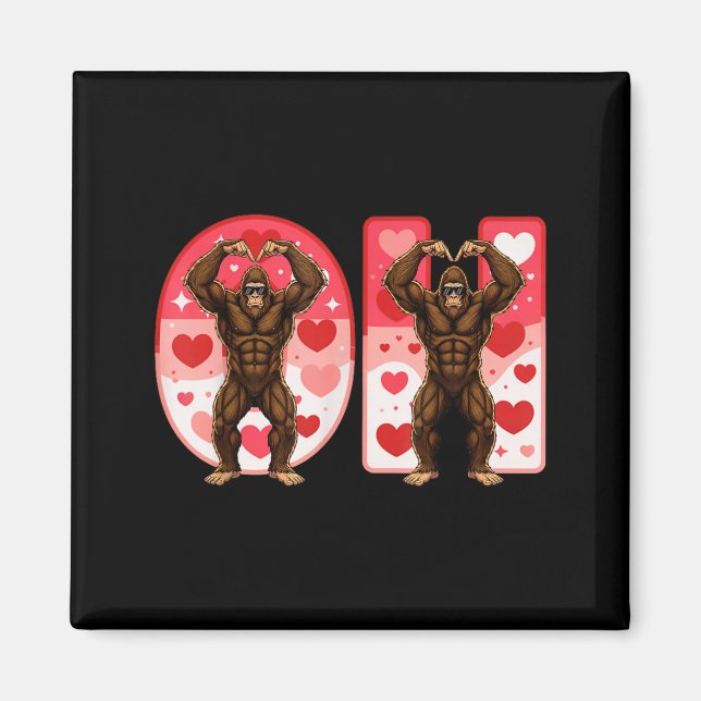 Aimant O-h Couples Matching Funny Bigfoot In Midwestern V (Devant)