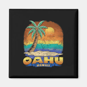 Aimant Oahu Hawaii Souvenir Vintage en détresse