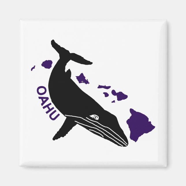Aimant Oahu - Purple Hawaii Islands Humpback (Devant)