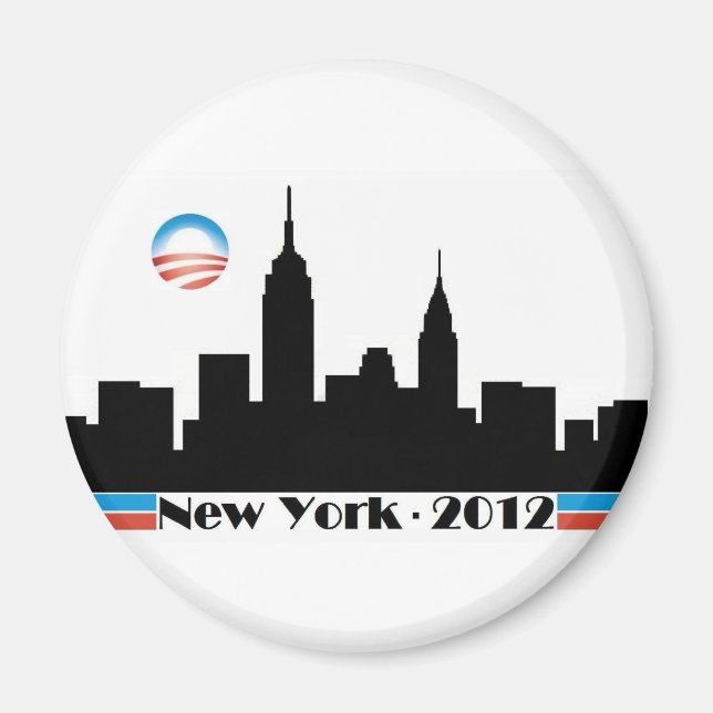 Aimant Obama 2012 New York Skyline (Devant)