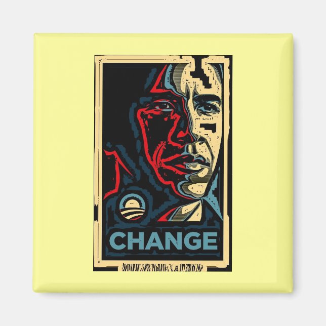 Aimant Obama change (Devant)