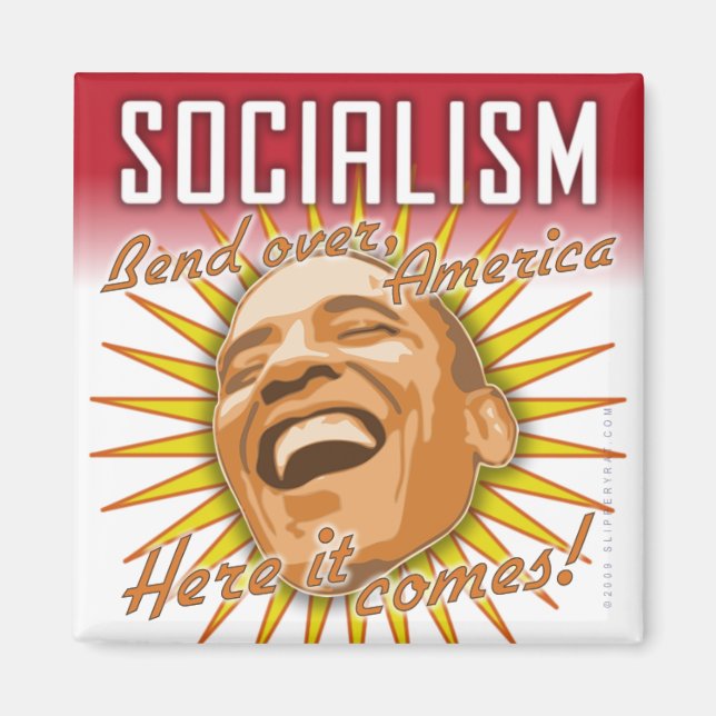 Aimant Obama : l'aimant du "socialisme ici c'est arrivé" (Devant)
