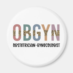Aimant OBGYN obstétricien gynécologue Empreinte de léopar
