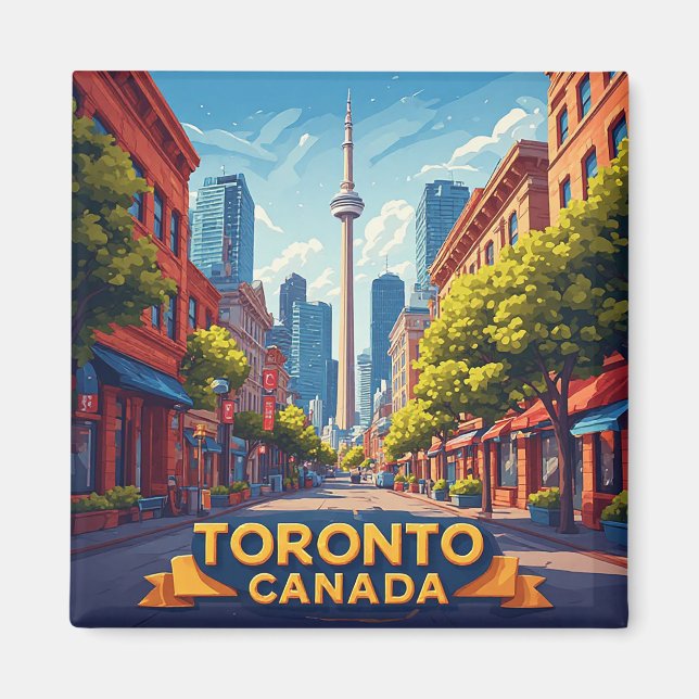 Aimant 🍁 Objet de voyage emblématique de Toronto (Devant)