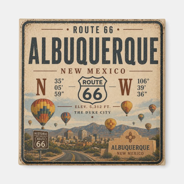Aimant Objet-souvenir de l'ancienne route du Nouveau-Mexi (Devant)