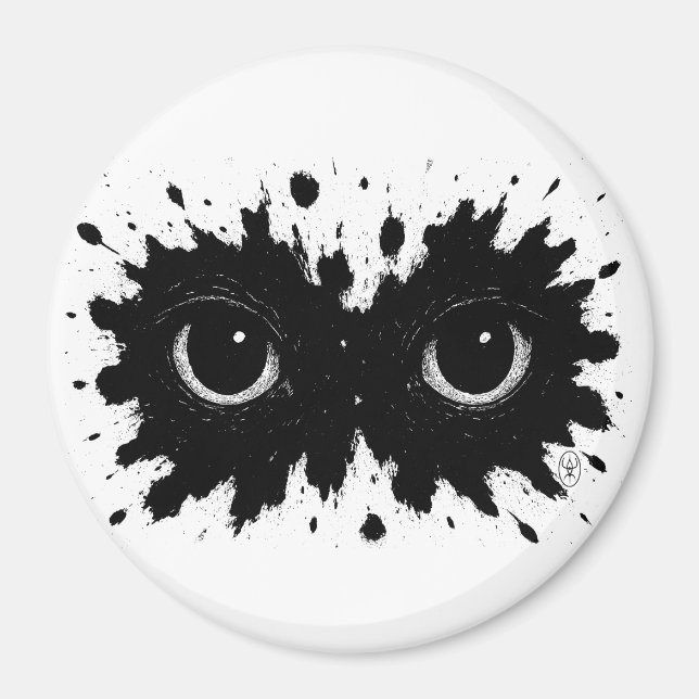 Aimant Observateur dans l'encre : Sigil de l'Ombre de l'Œ (Devant)
