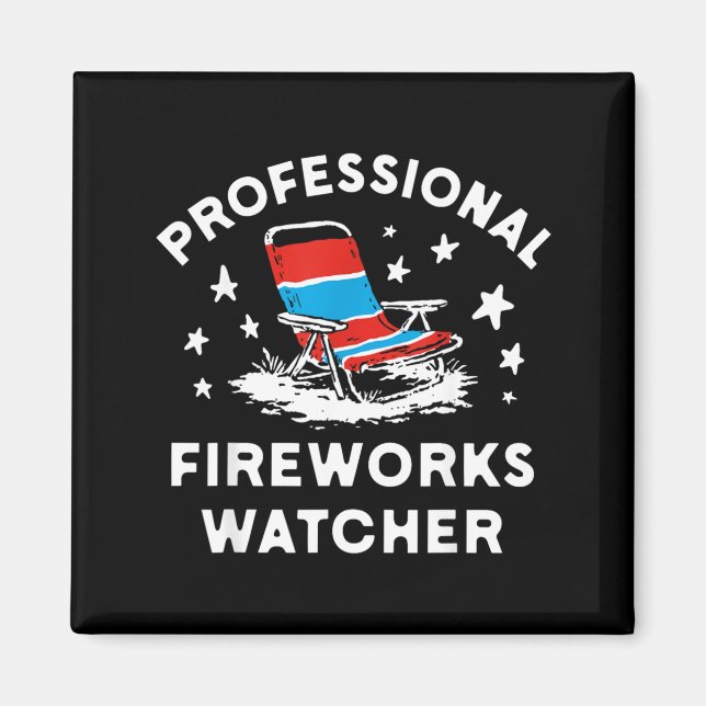 Aimant Observateur de feux d'artifice professionnel drôle (Devant)
