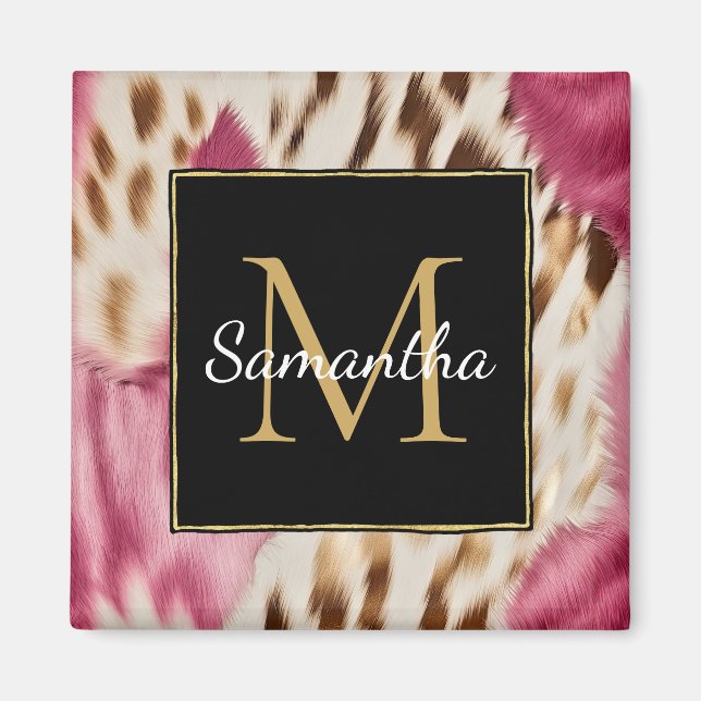 Aimant Occidentale Cowgirl rose Or blanc Cowgirl (Devant)