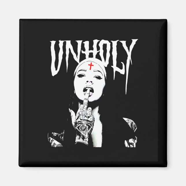 Aimant Occulte Gothique Sombre Nun Satanique Tattoos Unho (Devant)