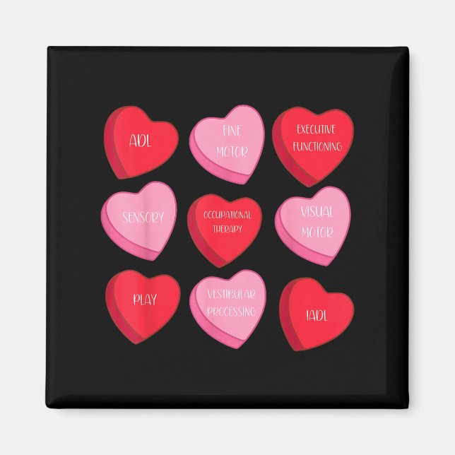 Aimant Occupational Therapy Heart Candy Valentine Day Ot  (Devant)