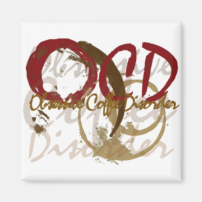 Aimant OCD - Cadeaux Obsessifs De Troubles De Café (Devant)