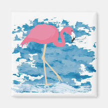 océan bleu Flamant rose