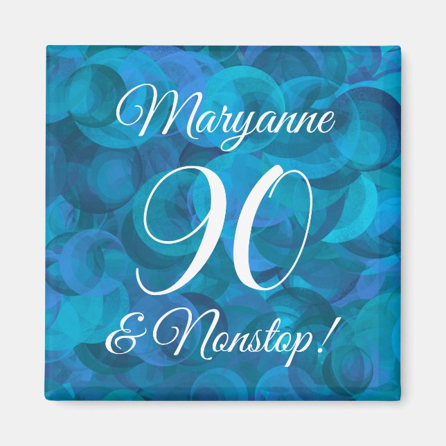 Aimant Ocean Blue 90 et fête d'anniversaire sans escale (Devant)