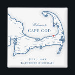 Aimant Ocean Edge Resort Destination Wedding Favor<br><div class="desc">Commande rapide et facile ! Ces magnets de carte Cape Cod font de belles faveurs de mariage Ocean Edge Resort à inclure dans votre Brewster Cape Cod destination mariage sacs d'accueil. Déplacez le coeur en cliquant sur "Editer à l'aide de l'outil de conception" sous "Personnaliser". Parfait pour tous les grands...</div>