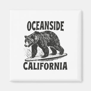 Aimant Oceanside Californie Ca Rétro Surfeur Plage Surf V