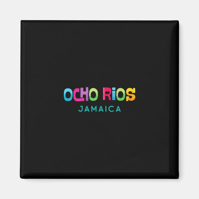 Aimant Ocho Rios Jamaïque Design Tropical Rétro (Devant)