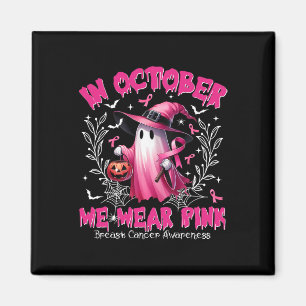 Aimant Octobre Nous Portons Pink Ghost Witch Cancer du Se