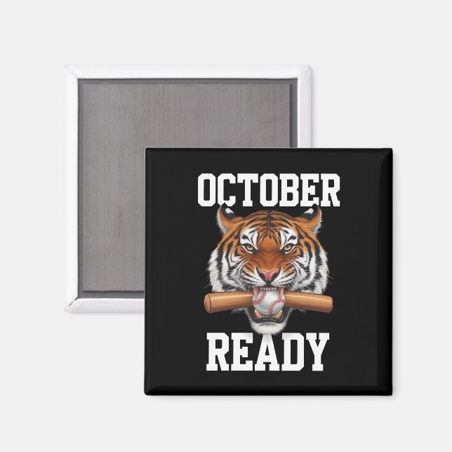 Aimant Octobre Prêt pour le baseball Tiger Ready 2024 (Recto/Verso)