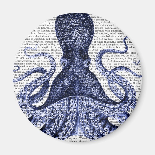 Aimant Octopus bleu (Devant)
