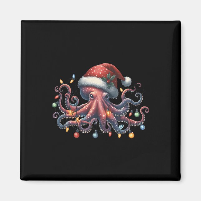 Aimant Octopus Père Noël illuminations de Noël Océan Octo (Devant)