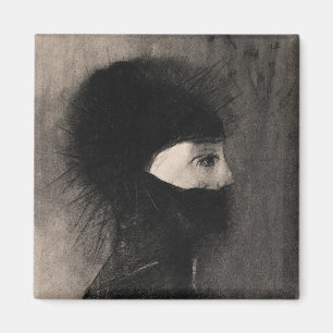 Aimant Odilon Redon Armor. Femme sombre face symbolisme