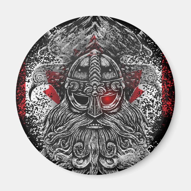 Aimant Odin ravens épées Viking Mythologie drapeau du Can (Devant)