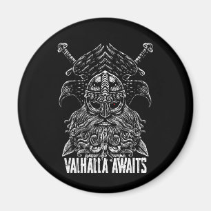 Aimant Odin ravens Viking Mythologie Valhalla attend