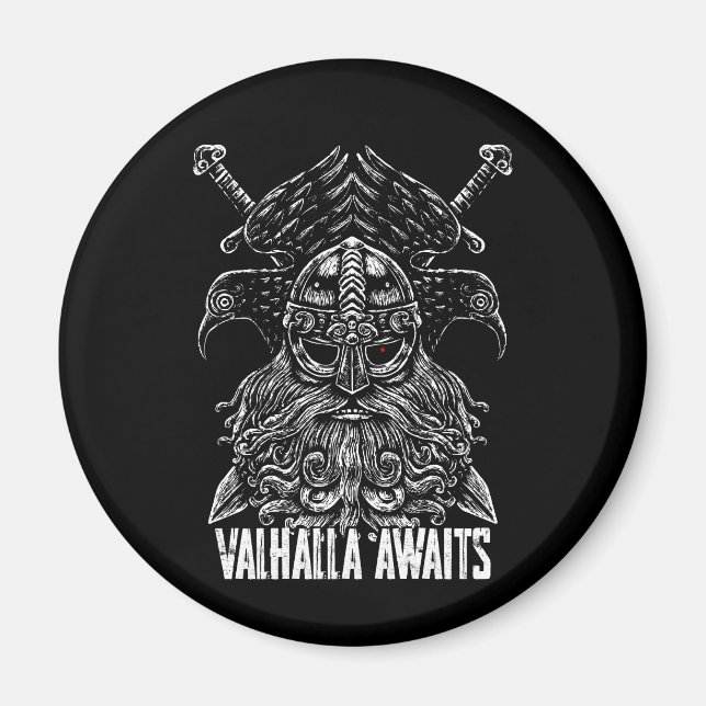 Aimant Odin ravens Viking Mythologie Valhalla attend (Devant)