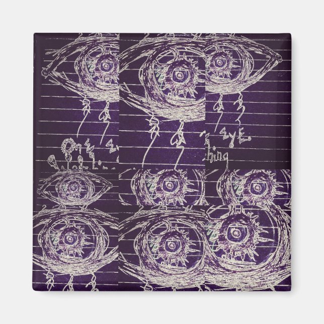 Aimant oeil Abstrait de nombreux yeux (Devant)