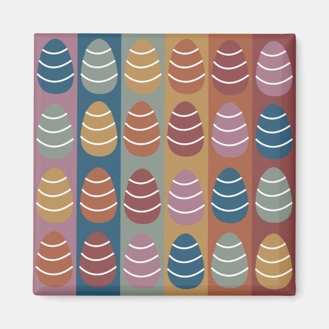 Aimant Oeufs de Pâques colorés de Pâques Joyeux Pâques (Devant)