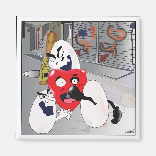 Aimant "Oeufs sont mauvais pour votre coeur"-Refrigerator (Devant)