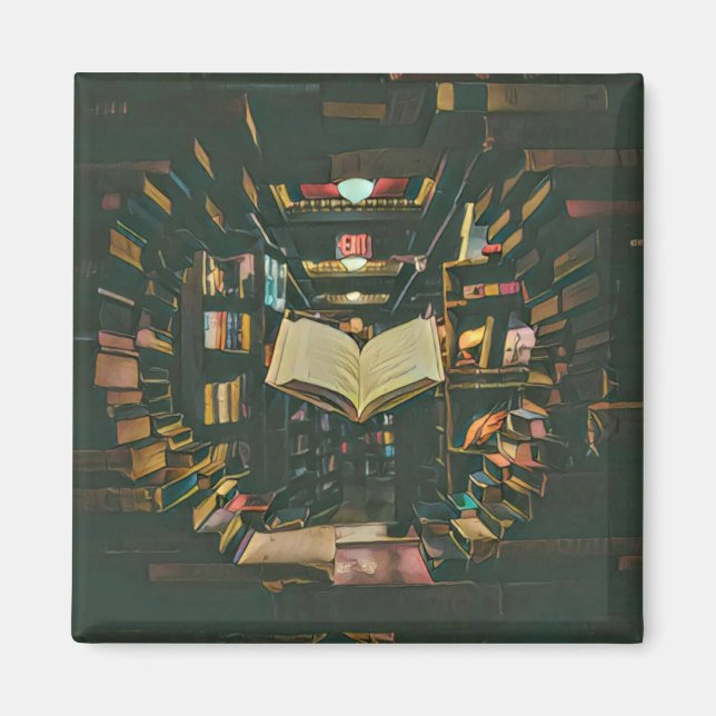 Aimant OEuvre d'amoureux du livre (Devant)