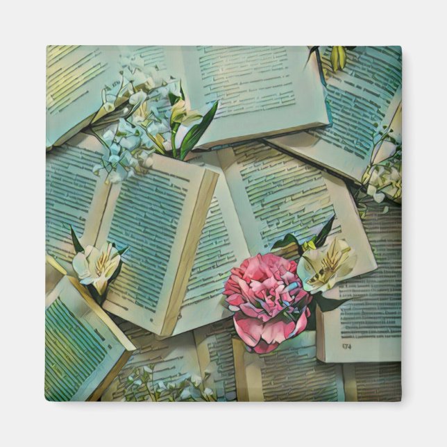 Aimant OEuvre d'amoureux du livre (Devant)