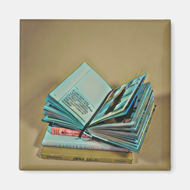 Aimant OEuvre d'amoureux du livre (Devant)