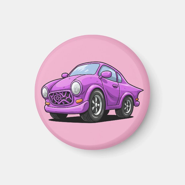 Aimant Œuvre d'art automobile violette extrêmement courbé (Devant)
