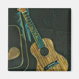 Aimant oeuvre d'art du joueur de guitare rock vintage